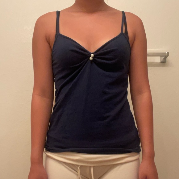 Blue V Neck Tank Top - Picture 2 of 7